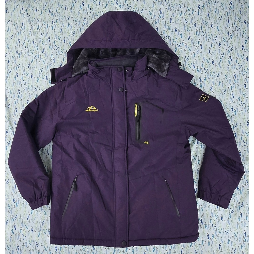 Outdoorsport Women's‎ Purple Waterproof Hooded Winter Jacket